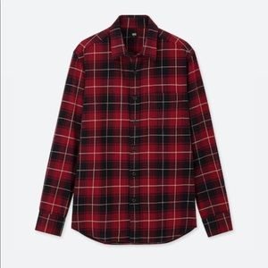 Uniqlo Plaid Red Navy Flannel Shirt